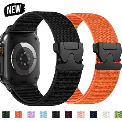 Нейлоновый спортивный ремешок для Apple Watch Ultra3/2/1 49мм 42 46 45 38 40 41мм Браслет с парашютной пряжкой для Iwatch Серии 11 10 9 8 7 SE3