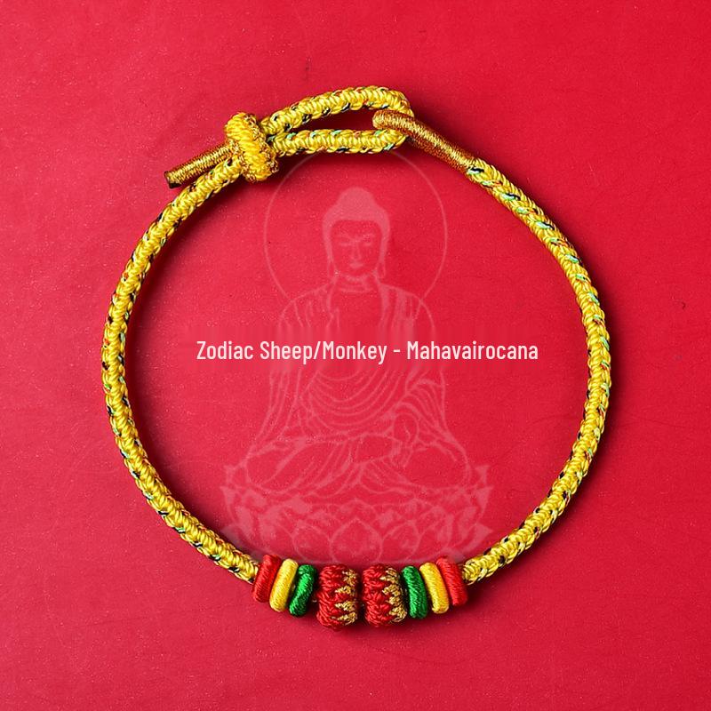 2026 Year of the Horse Red String Bracelet - Zodiac Benming Buddha Woven Rope for Men and Women
