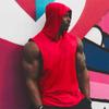 Summer Muscle Men's Cotton Solid Color Sports Hooded Vest Vest Loose Bodybuilding Fitness Hurdle Training Base Top