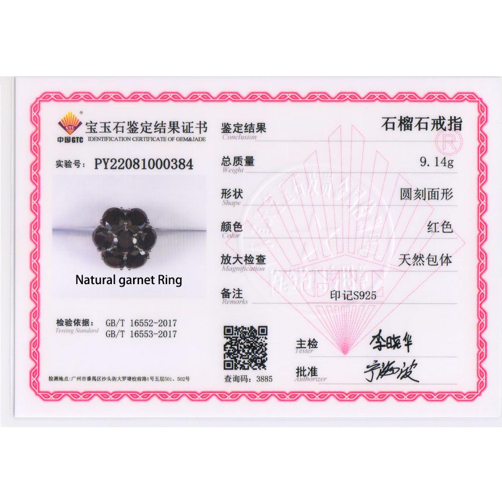 100% натуральный драгоценный камень, черный гранат, кольца в цветочном стиле, серебро 925 пробы, изысканные украшения для женщин, хороший подарок на юбилей и день рождения