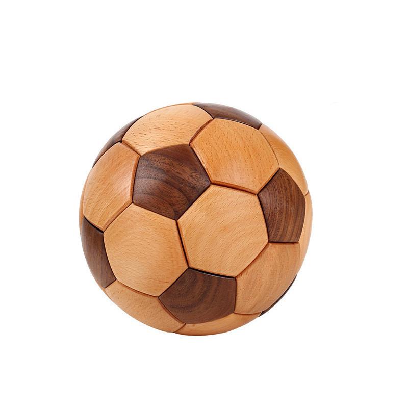 Teak Wood Soccer Decor With Traditional Joinery For Childrens Room And Gift