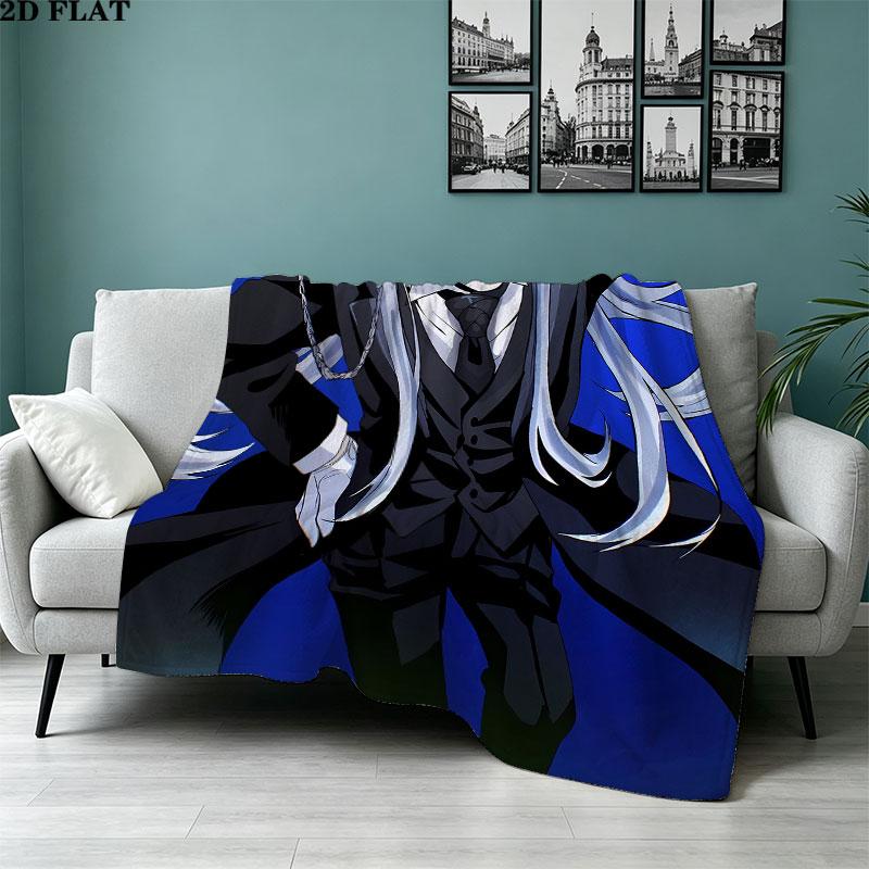 1PC Black Butler Patterned Flannel Blanket Suitable For All Seasons For Home Decor Warmth And Comfort Gifts Holiday Present