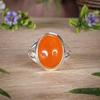Carnelian Gemstone 925 Solid Sterling Silver Handmade Ring Jewelry, Statement Women Ring, Gift For Her.