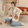 Large Size Women's Flannel Pajamas Set Winter Thickened Women's Pajamas