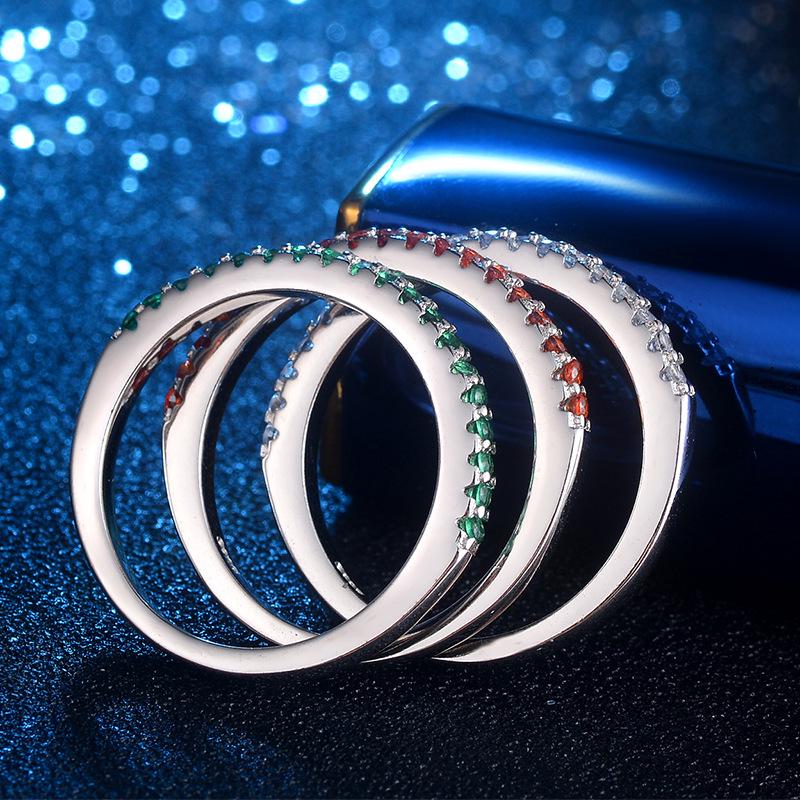 Elegant European-American Zircon Silver Ring for Women - Popular All-Match Jewelry Accessory