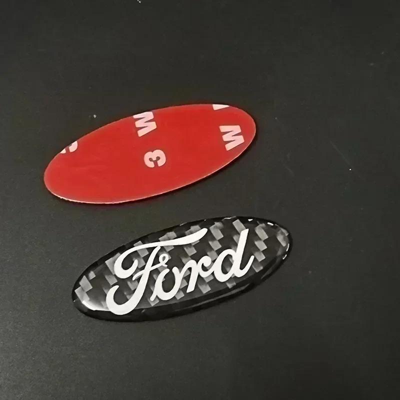 Car Sticker Carbon Fiber Car Steering Wheel Stickers for Ford Mondeo Mk3 Escape Ecosport Edge Focus Ranger Fiesta Kuga Roush Emb