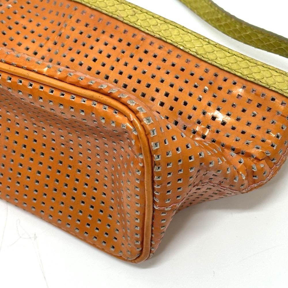 FENDI punching mini bag Shoulder Bag Orange/Green