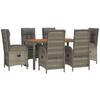 VidaXL Garden Dining Set and Cushions 7 Pcs Grey Rattan, Dining Set, Dining Set 3185051