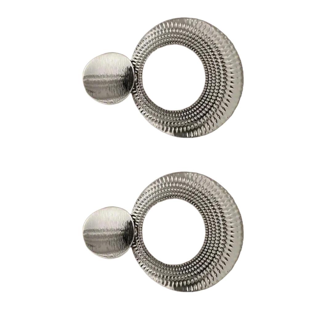 Geometric Circle Studs Earrings Statement Round Hoop Earrings Alloy Ear Studs Wedding Accessories Jewelry for Women