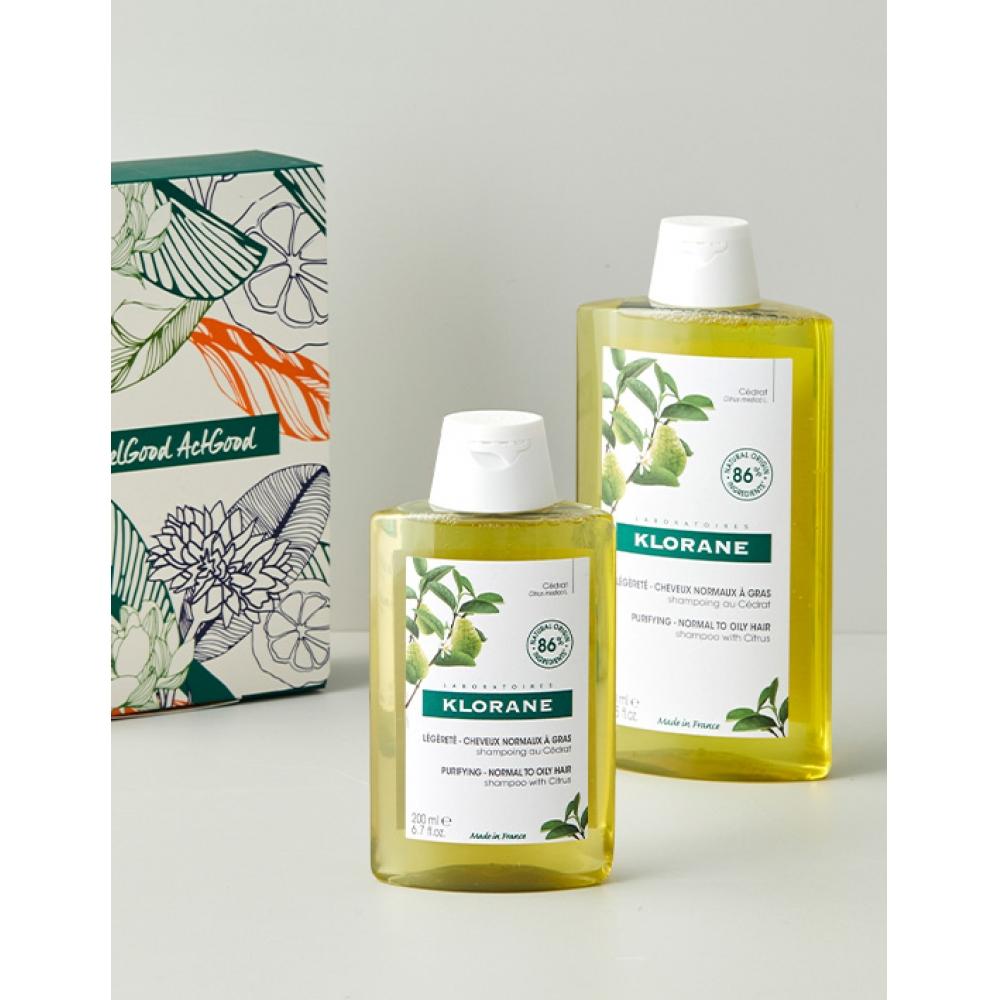 Klorane Citrus Scalp Shampoo Set 400ml + 200ml