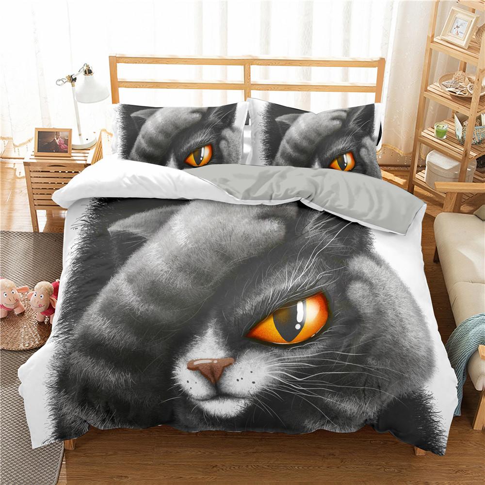 Пододеяльник с изображением мультяшного кота, космического корабля, космического питомца, животного, золотистого цвета, для детей, мальчиков, девочек, подарков для молодежи, украшения спальни