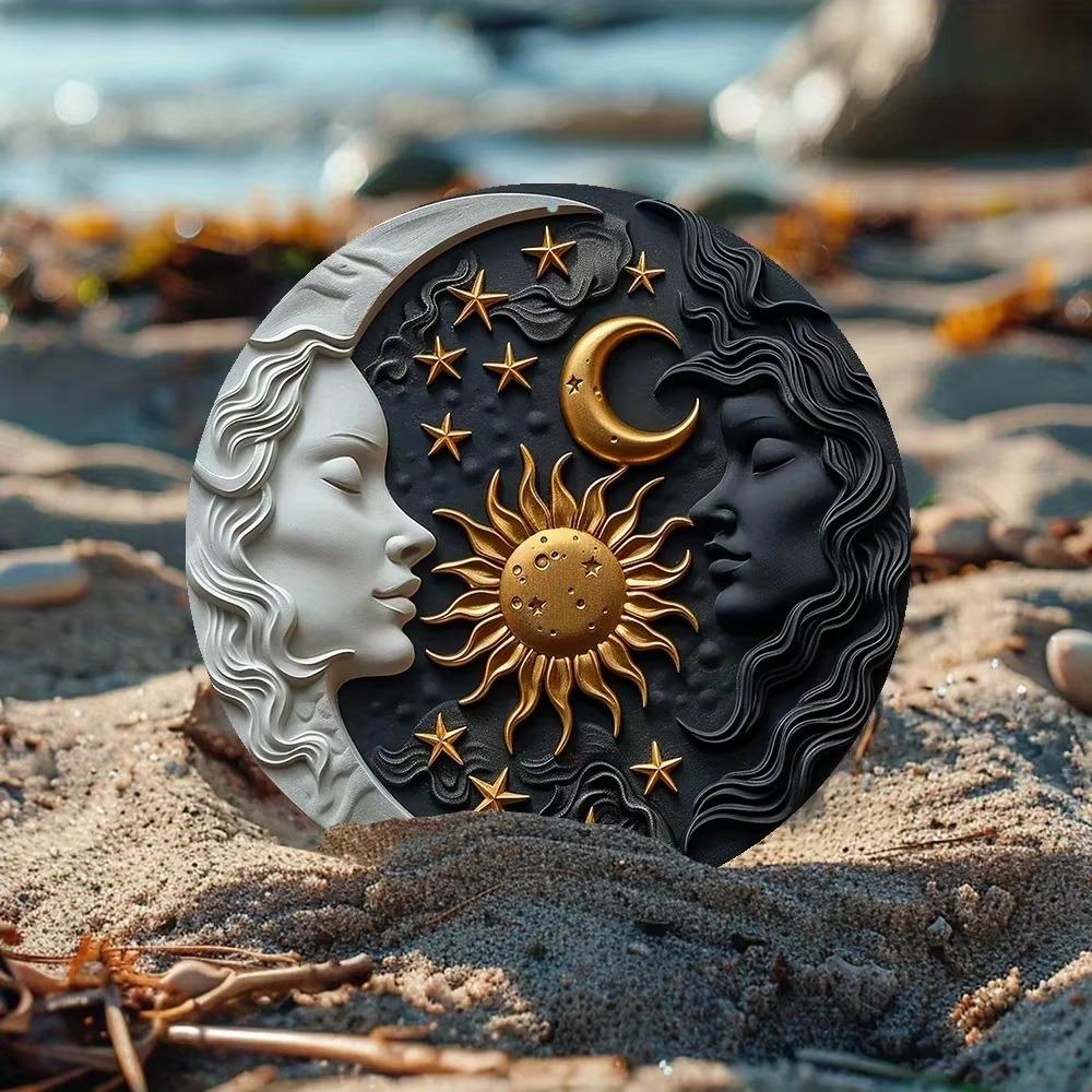 Алюминиевая табличка «Солнце и Луна» 8X8 дюймов — уникальный декор для кухни и летнего отпуска