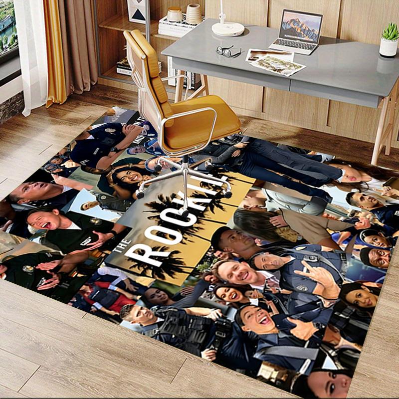 The Rookie Cast Collage Carpet For Playroom Bedroom Living Room Sofa Home Decorkids Game Area Rug Nonslip Floor Mat