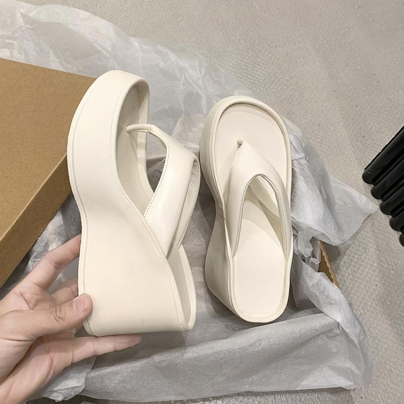 Женские шлепанцы Дизайнерские массивные шлепанцы Модные шлепанцы на платформе и танкетке Уличные нескользящие пляжные шлепанцы Летние женские шлепанцы