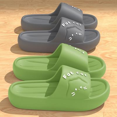 Тапочки из ЭВА для женщин на лето, подходят для домашнего использования, с нескользящей толстой подошвой, подходят для ношения на открытом воздухе и для пар