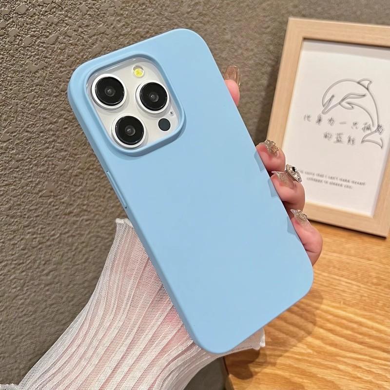 Облачное ощущение Жидкий силикон Подходит для чехла для мобильного телефона Apple 16promax IPhone 15 Ультратонкий Не желтеет Однотонный Предотвращает падения