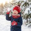 3Pcs/Set Winter Children Scarf Hat Gloves Set Warm Bonnet Gloves Kits Knitted Hats Scarfs  Kids