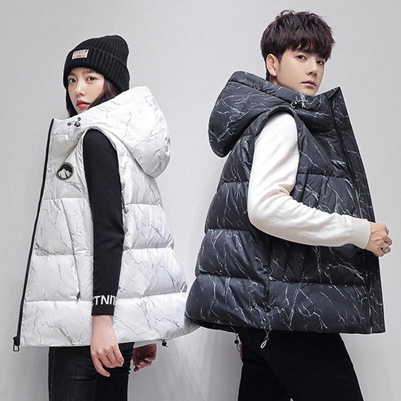 YAYA Unisex Printed Hooded Down Vest