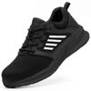Work Safety Shoes Men Lightweight Indestructible Work Sneakers Security Steel Toe Shoes Safety Protective Boots Black Size36-46