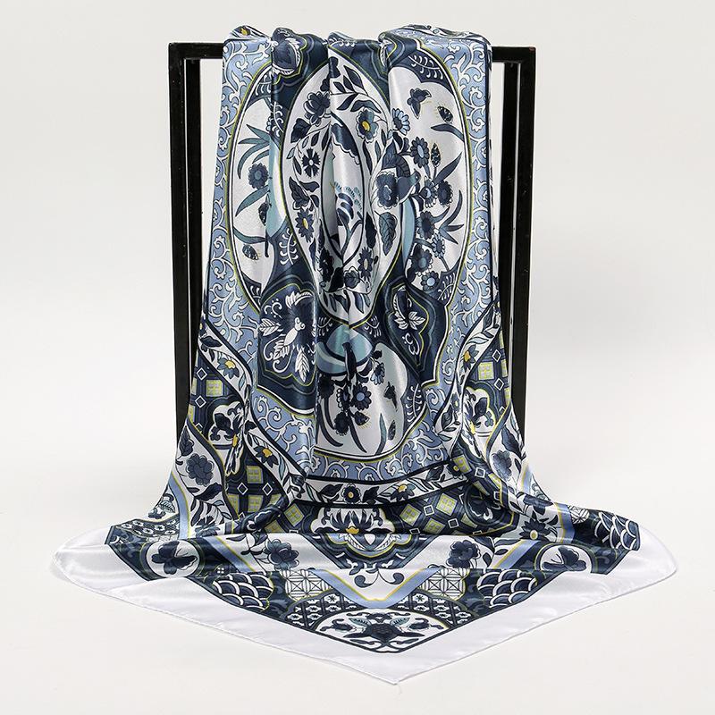 Spring and Autumn Women's Cashew Print Square Scarf Fashion Commuting Versatile Headscarf Stained Rose Square Scarf