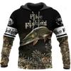 Spring Autumn Cool Carp Fishing 3D Printed Fashion Men's Hoodie Sweatshirts Oversized Tops Harajuku Style Casual Pullovers