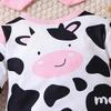 Infant Girls Ruffled Long Sleeve Romper Spring Autumn Cow Print Baby One piece Crawling Jumpsuit Fashion Comfortable Infant Bodysuit