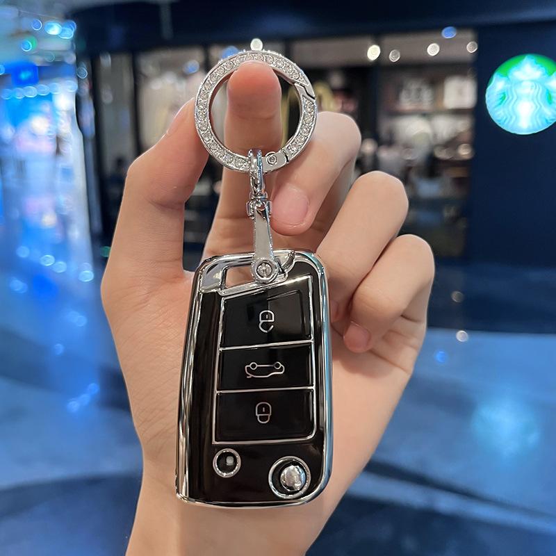 Горячий TPU чехол-оболочка-сумка для автомобильного брелка-ключа для Volkswagen VW Polo Golf 7 MK7 Tiguan Passat Jetta E-golf Автомобильный брелок Аксессуары