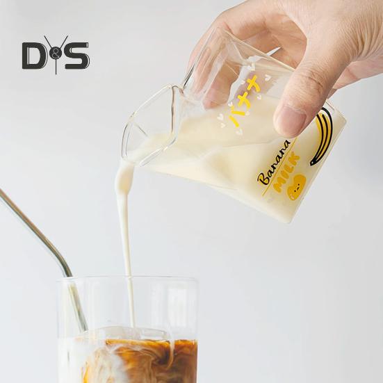 400 мл уникальный дизайн, чашка для молока, квадратная форма, фруктовый принт, коробка для молока, чашка для воды для завтрака