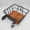 Front Bike Basket,Bicycle Basket,Fashion,Wood Base Iron Wire Decor Bicycle Cargo Rack Cycling