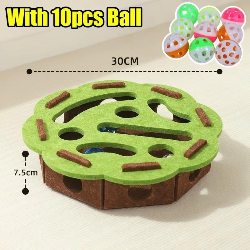 Cat Puzzle Interactive Toy Felt Puzzle Box Cat Exercise Toy With Ball Sports Entertainment Hunting Cat Toys For Indoor Cats
