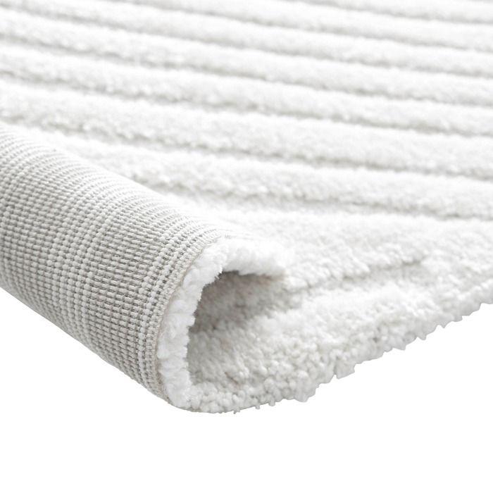 Tapis salon à relief courbes doux crème 160x230