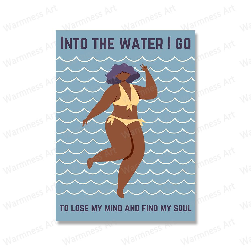 Минималистские плакаты для плавания, абстрактные картины на холсте, принты с цитатами «Lose My Mind», настенные художественные картины для декора гостиной