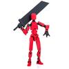 1 Set Robot Action Figure with Weapons Accessories Multi-jointed Movable 3D Printed Robot Model Articulated Dummy Figurine Desktop Decoration