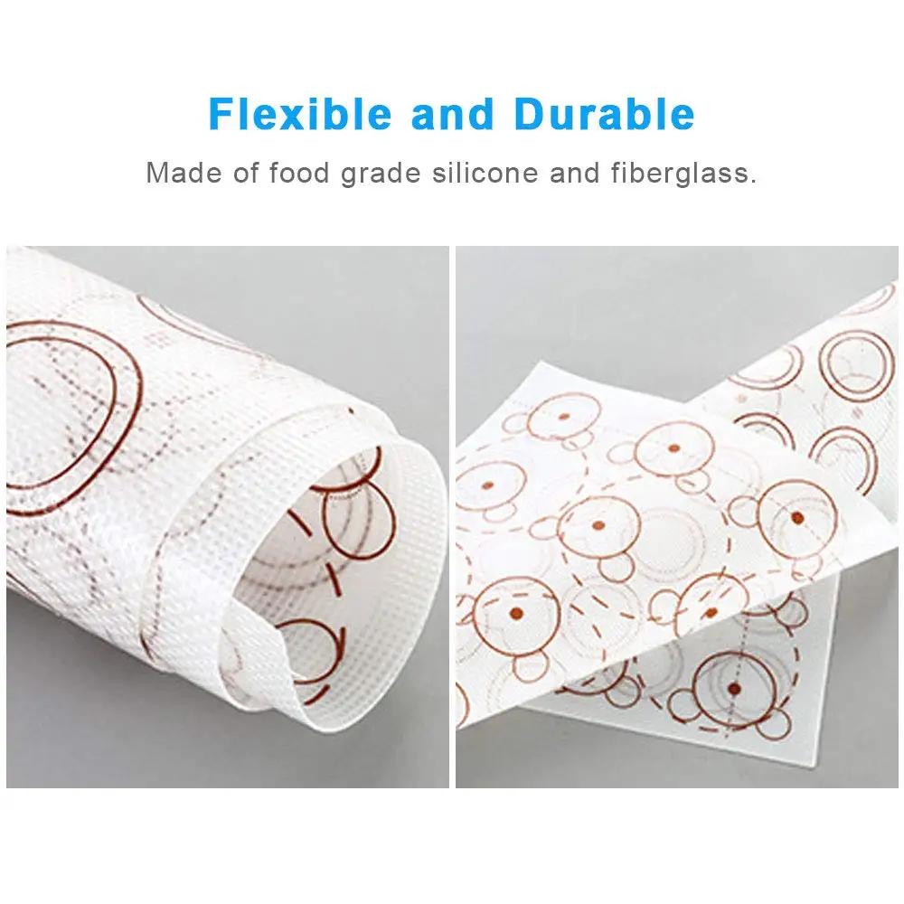 Double Sided Silicone Baking Mats Non-Stick Macaron Mat Cookie Pad Rolling Dough Mats Cake Fondant Bakeware Pastry Baking Sheet