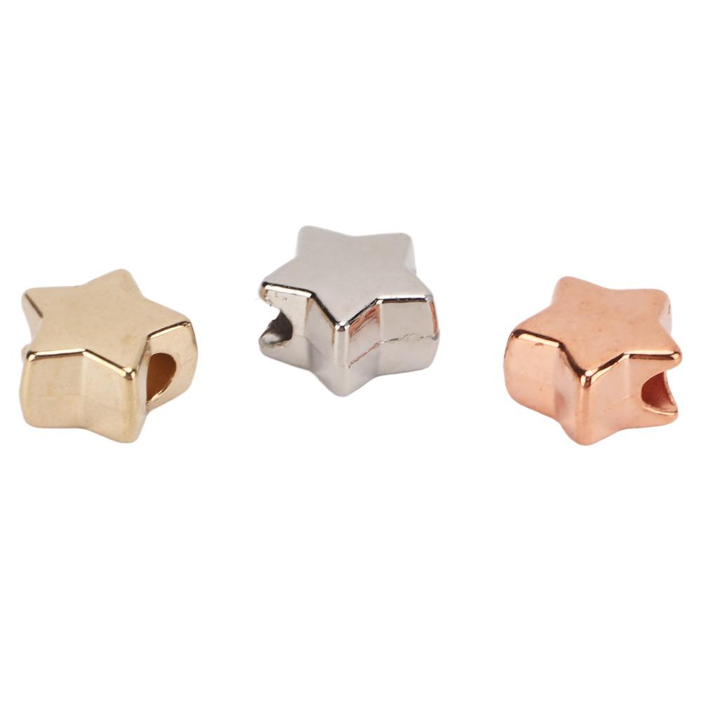 50pcs 3 Colors Star Shaped Beads Small Hole Star Spacer Beads Jewelry Making Beads  DIY Jewelry
