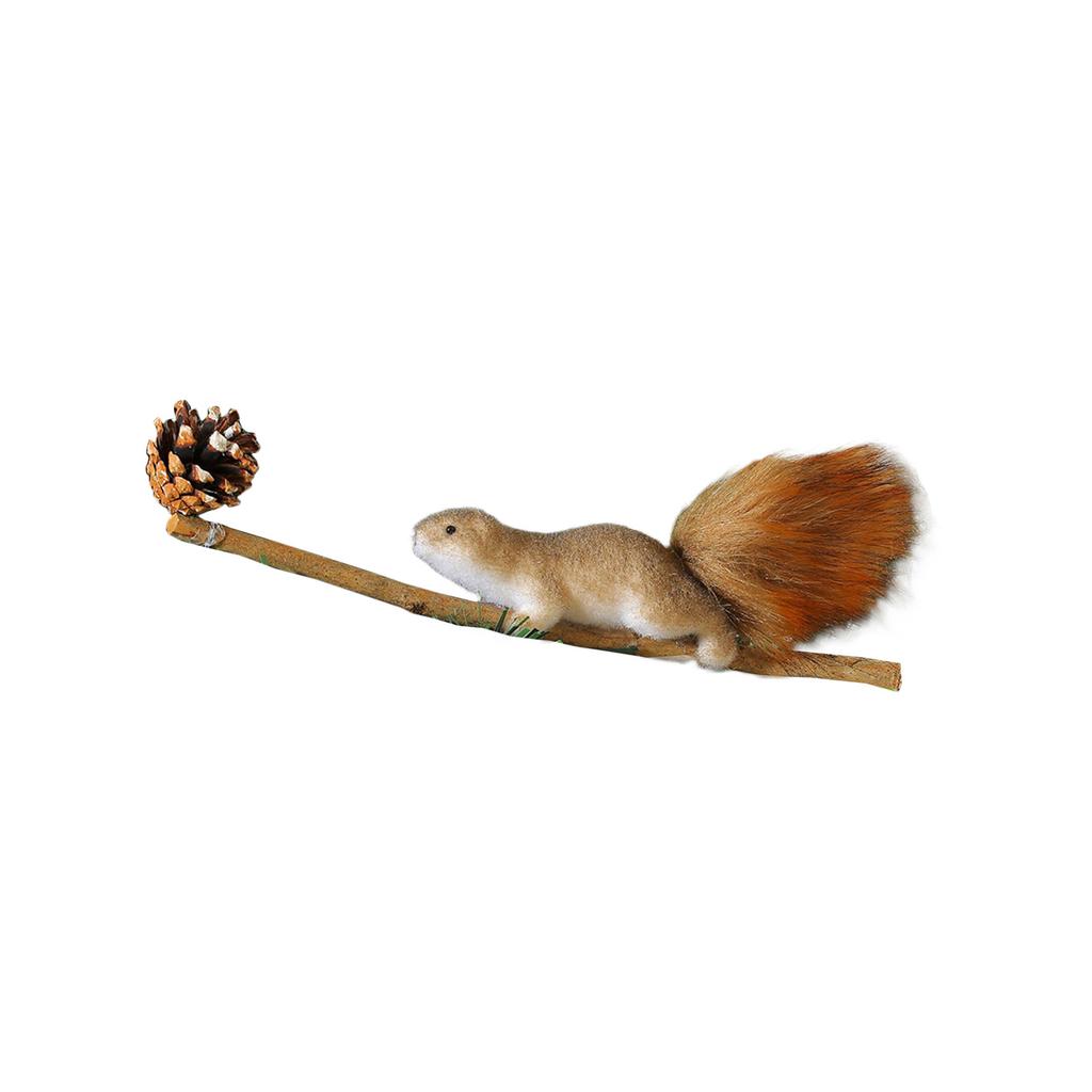 Realistic Squirrel Ornament With Foam Pinecone Christmas Tree Hanging Decoration for Indoor and Outdoor Holiday Party