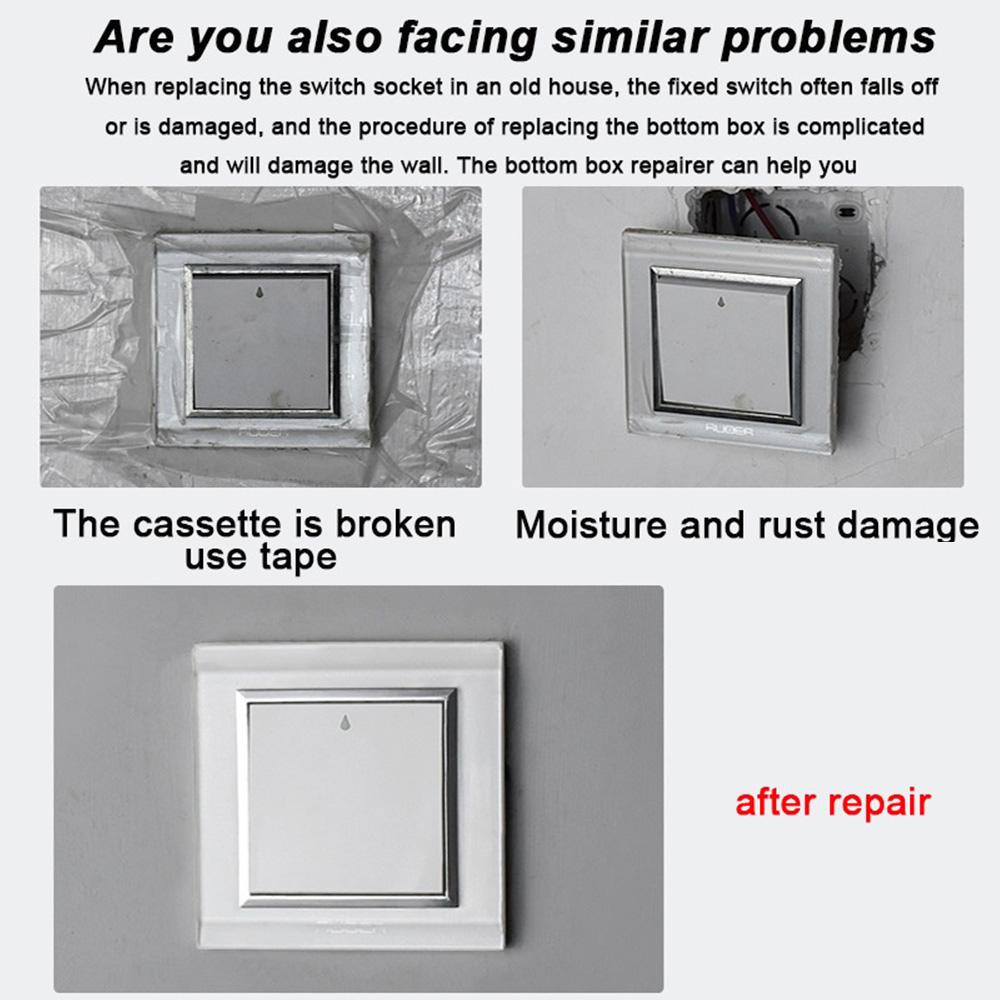 10PCS 86mm Wall Mount Switch Box Repair Tool, Switch Cassette Repairer with Support Rod, Electrician Accessory