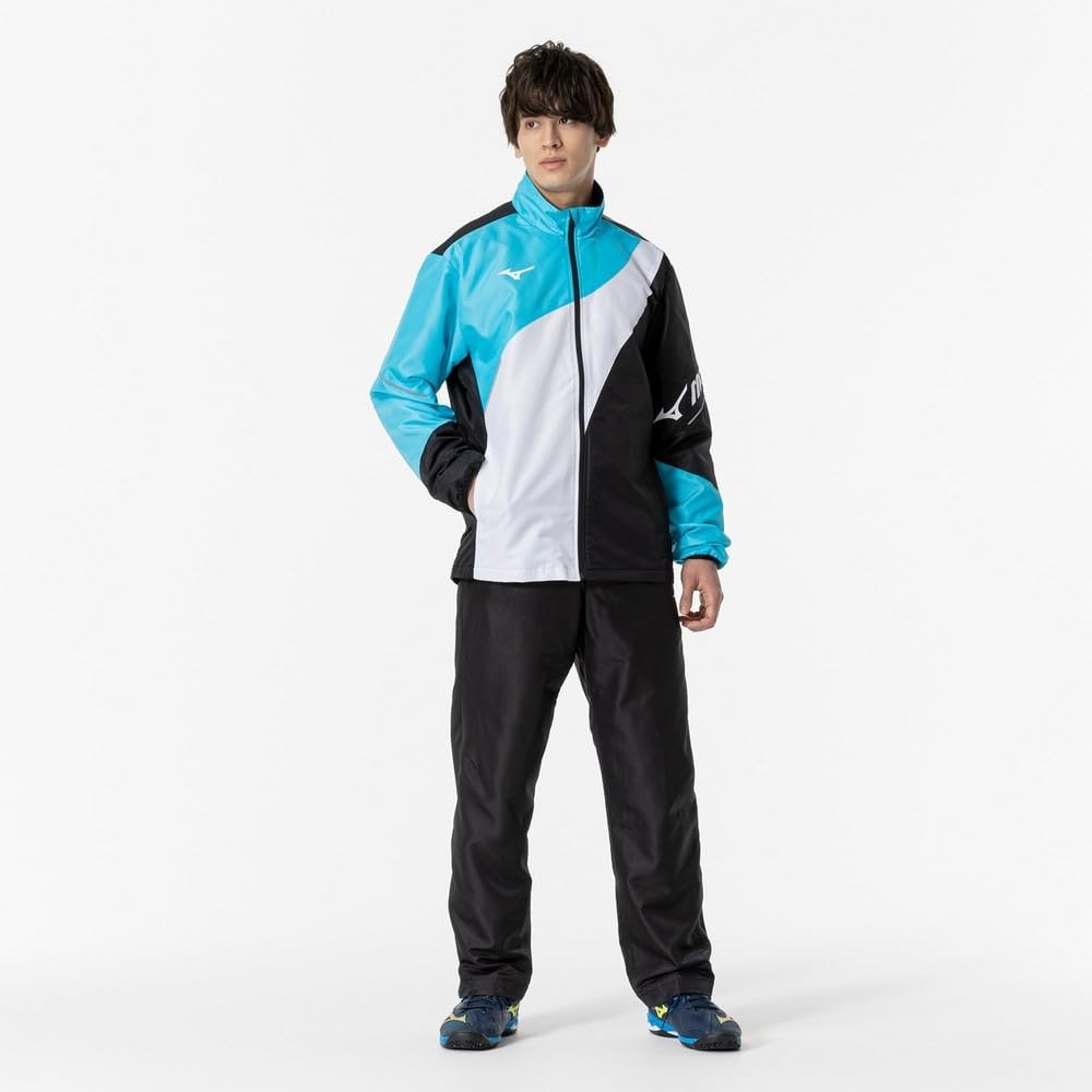 Tennis Wear Active Warmer Jacket Heat Retention Water Repellent 62MEA502 Black X Blue Atoll XS [Mizuno]