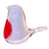 Elegant Glass Art Red Breasted Bird Sculpture Miniature Paperweight Animal Figurine for Living Room or Office Decoration
