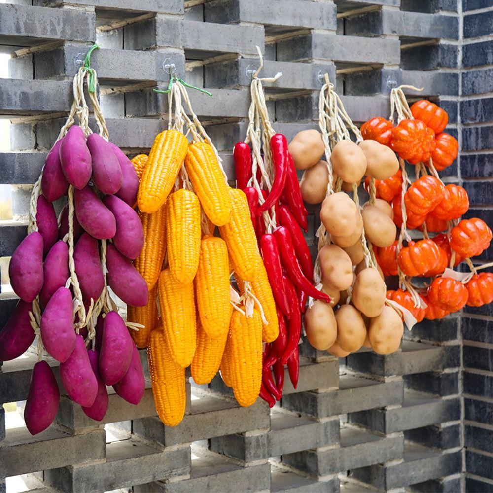 1 Пучок Еда Овощи Гирлянда Подвеска Искусственный Перец Чили Фрукты Модель Реквизит для Фотографии Для Дома Вечеринки Настенное Украшение