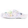 Crocs Классические клоги Морская соль Пузырь SDS Брызги чернил Граффити Повседневный и Универсальный Дизайн Чувство Моды Дырявые туфли Унисекс Белый