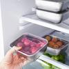 Stainless Steel Crisper Fresh-keep Food Container Rectangle Picnic Bento Tray Refrigerator Freezer Storage Box Restaurant Plate