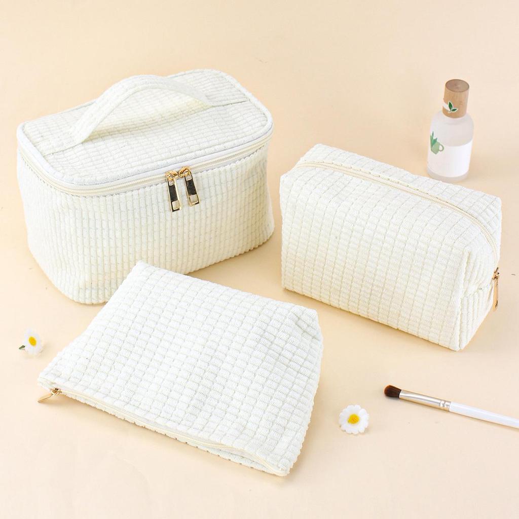 Новая стильная вместительная вельветовая косметичка и дорожная сумка