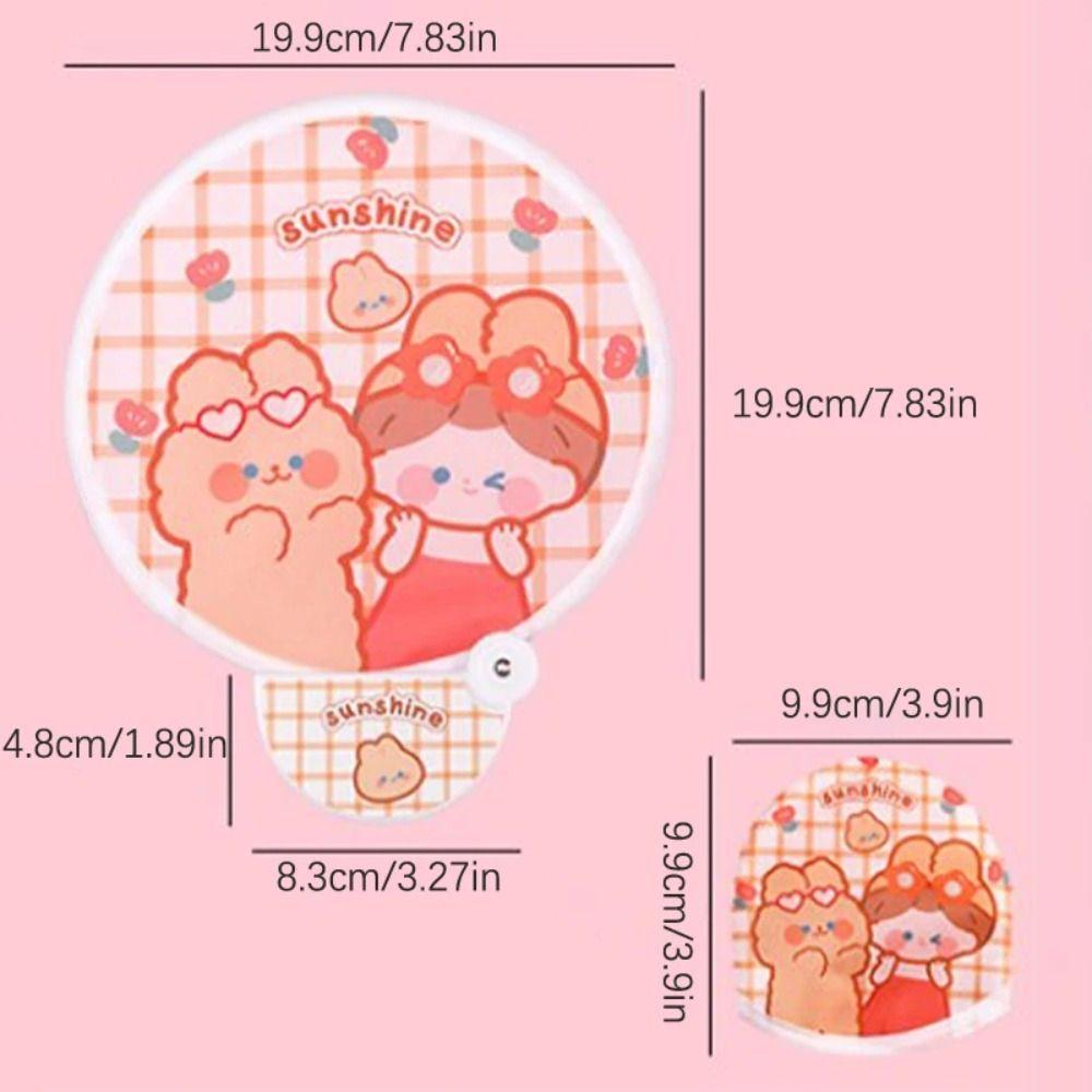 Мини круглый веер мультяшный карманный веер милый складной веер