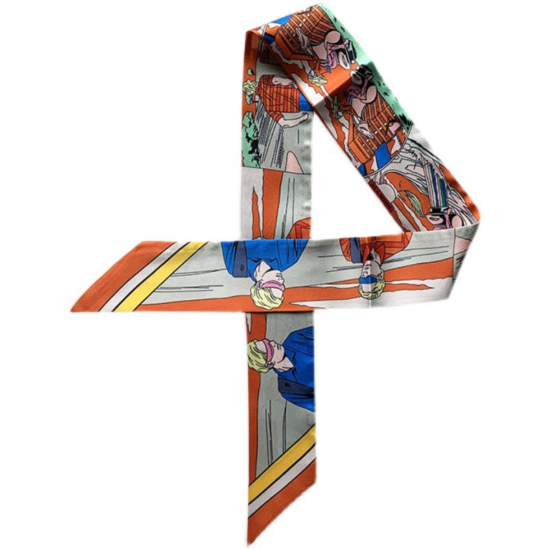 2024 Silk Twilly Scarf: Stylish Ribbon for Bag Handles & Hair