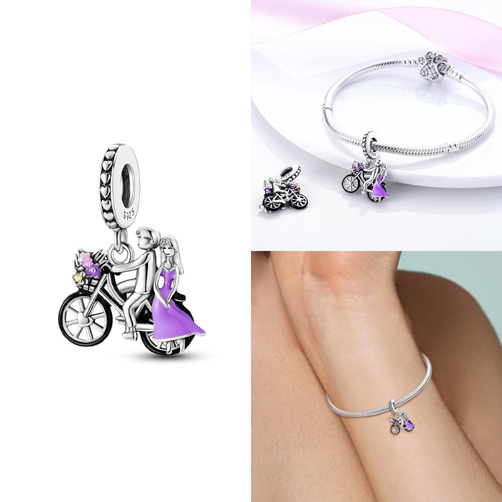 Розовый Шарм Сердце Любви Семьи Оригинальные Медные Бусины Подходят для Браслета Пандора Сделай Сам Сестра Мама Дружба Подвеска Изысканное Подарочное Ювелирное Изделие