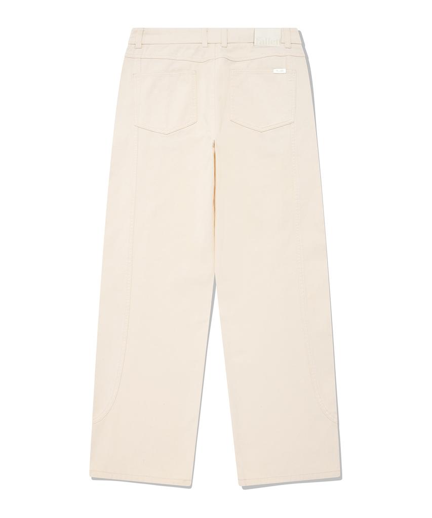 FALLETT Curved Line Straight Pants Ivory