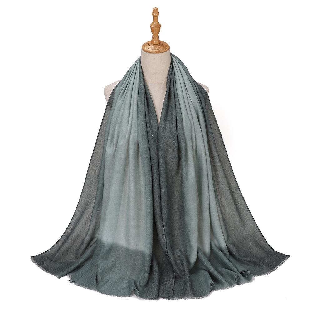 Muslim Tie-Dye Cotton Rayon Modal Hijab Long Scarf Islam Hijabs for Women's Turbans Soft Lightweight Head Wrap Scarf