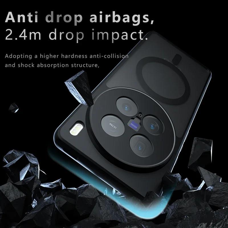 Магнитный чехол Magsafe Acrylic Hard Case для Vivo X200 Pro Mini X200Pro X100 Ultra X100 S Pro X 200Pro V40 V30 S19 S18 противоударный матовый бампер