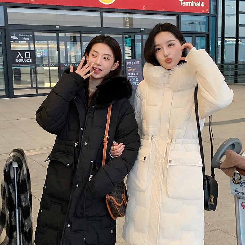 Пуховик Женский средней длины приталенный зимнее пальто Утолщенная куртка на хлопковой подкладке Новинка в тренде